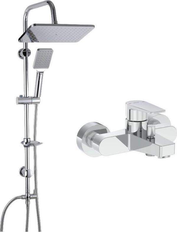 Artema Flow Square Krom Banyo Bataryası + Duxxa Mirage Krom Tepe Duş Seti - Image 1