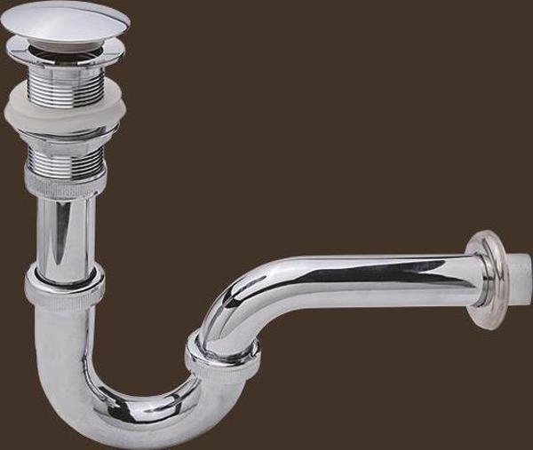Krom Lavabo Sifonu Pop-up Q32mm U borulu - Image 1