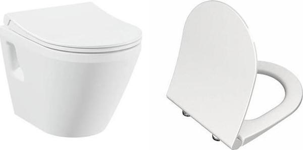 VitrA İntegra Rim-ex Kanalsız Asma Klozet + VitrA Slim Duroplast Klozet Kapağı 7062L003-0850 - Image 1