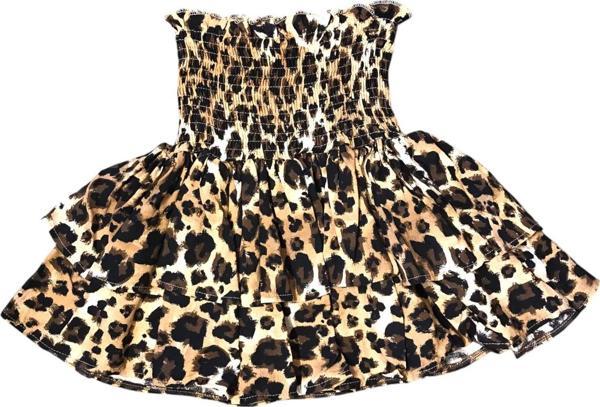 Kız  Çocuk Fırfırlı Leopar Pamuklu Kumaş Etek - Image 1
