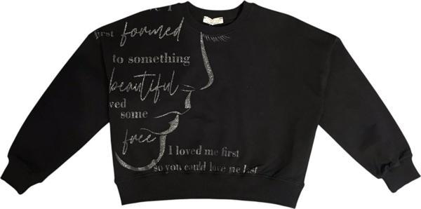 Kız Çocuk Yüz Baskılı Sweatshirt - Image 1