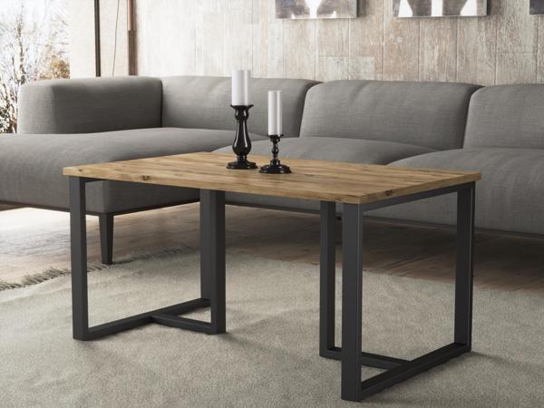Wood'n Love Ada Metal Ayaklı Orta Sehpa - Atlantik Çam / Siyah - Image 1