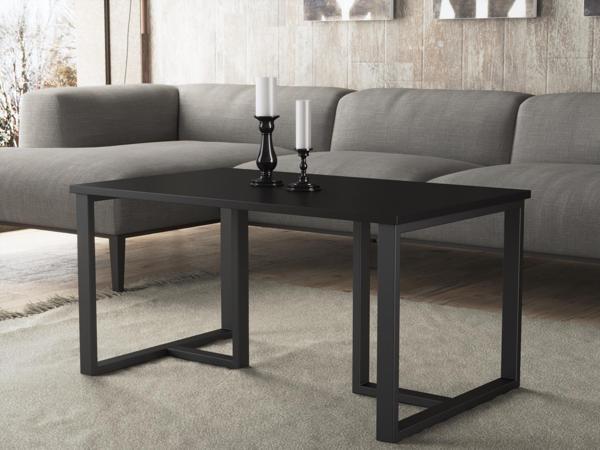 Wood'n Love Ada Premium Metal Ayaklı Orta Sehpa - Siyah / Siyah - Image 1