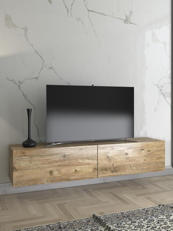 Wood'n Love Toprak 150 Cm Duvara Monte Tv Ünitesi - Atlantik Çam / Siyah - Image 1