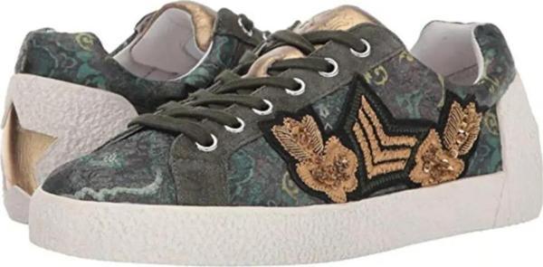 Ash Nak Arms Yeşil Nakışlı Süet Sneaker Kadın Ayakkabı - Image 1