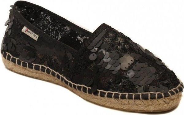 Espadrilles Alparga 3R Siyah Hasır Düz Taban Kadın Ayakkabı - Image 1