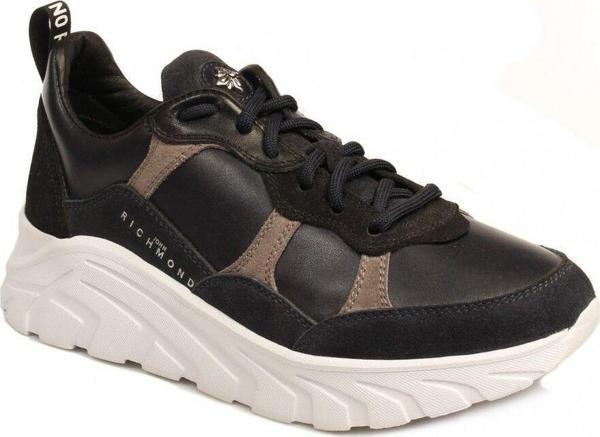 J. Richmond 8135 B Lacivert Deri Ve Süet Yüksek Tabanlı Erkek Sneaker - Image 1