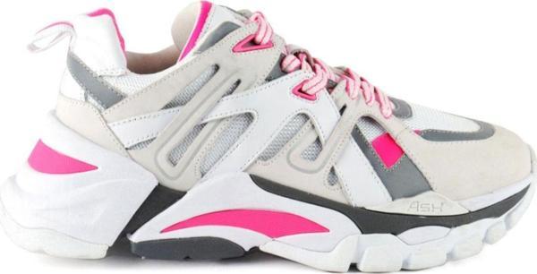 Ash Flash Beyaz Pembe Deri Yüksek Tabanlı Kadın Sneaker - Image 1