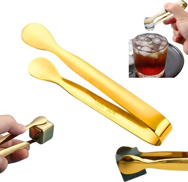 Perlotus 304 Çelik Mini Gold 11 cm Buz ve Şeker Maşası - Image 1