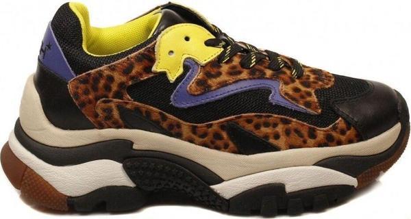 Ash Addict Leopar Desenlı Deri Kumaş Karışımlı Yüksek Tabanlı Kadın Sneaker - Image 1