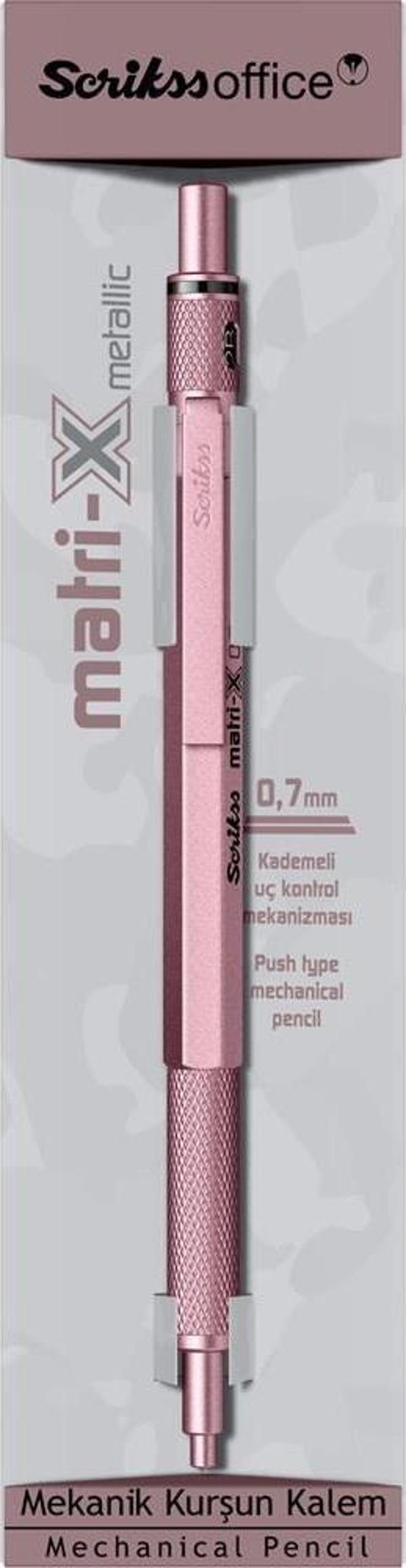 Scrikss Matri-X Versatil 0.7 mm Metalik Açık Pembe Şeffaf Amb. - Image 1