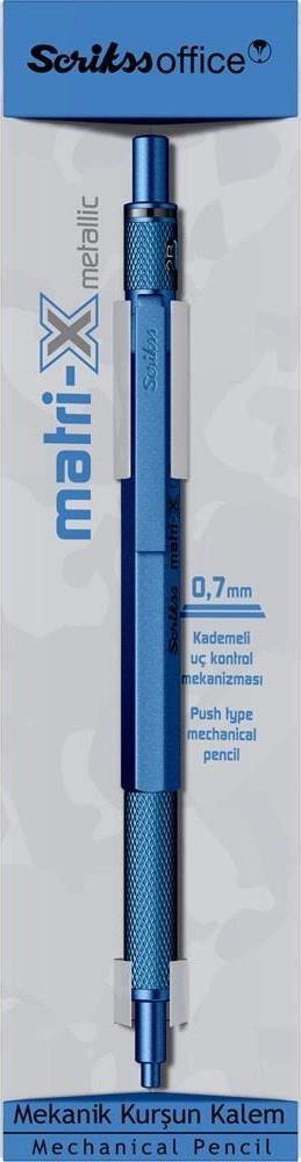 Scrikss Matri-X Versatil 0.7 mm Metalik Mavi Şeffaf Amb. - Image 1