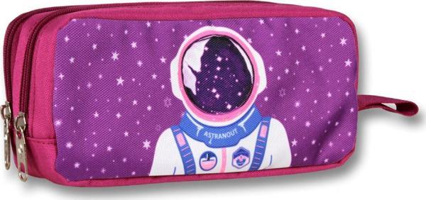 Cennec İki Bölmeli Kız Çocuk Astronot Kalem Çantası - Mor - Image 1