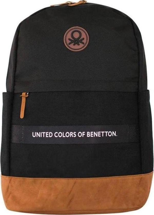 United Colors Of Benetton Üç Bölmeli Retro Erkek Çocuk Sırt Çantası - Siyah - Günlük Okul Seyahat - Image 1