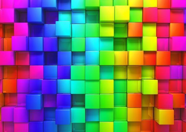 Nova 1000 Parça 3D Gökkuşağı Renkli Kutular Puzzle - Image 1