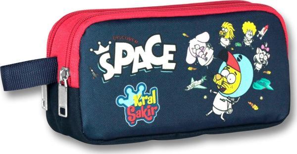 Ümit Çanta Kral Şakir İki Bölmeli Space Kalem Çantası - Lacivert-Kırmızı - Erkek - Image 1