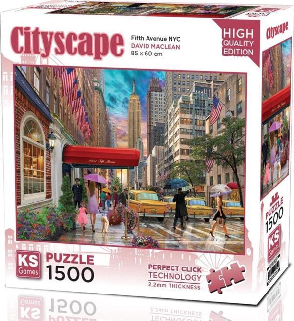 Ks Games 1500 Parça New York 5. Cadde Puzzle - David Maclean - Image 1