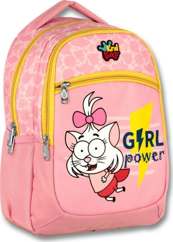 Ümit Çanta Kral Şakir Girl Power Pembe Kız Çocuk İlkokul Çantası - Image 1