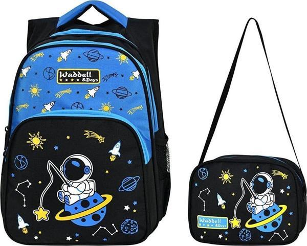 Waddell Çanta Sİyah Mavi Astronot İlkokul Çantası - Waddell Bag Erkek Okul Sırt Çantası - Image 1