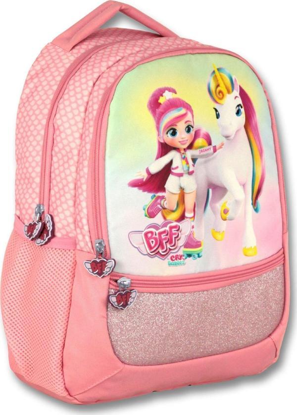 Ümit Çanta Cry Babies Gökkuşağı Baskılı Kız Çocuk Pembe İlkokul Sırt Çantası - Üç Bölmeli - Image 1