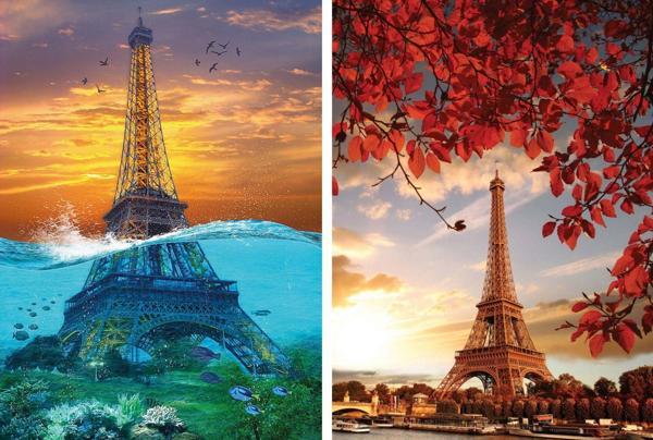 Nova Puzzle 2x1000 Parça Eyfel Kulesi Puzzle Seti - Image 1
