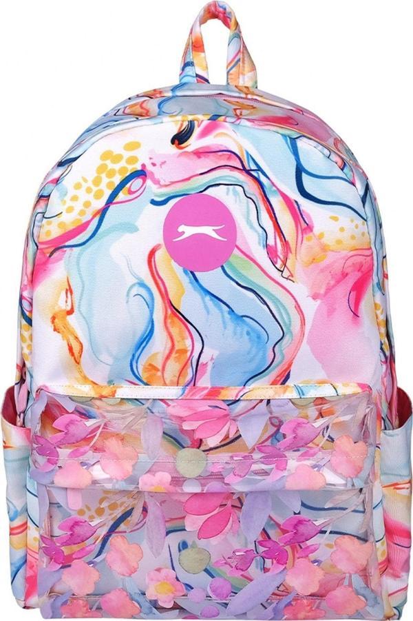Slazenger Flower PVC Cep Detaylı Üç Bölmeli Okul ve Günlük Sırt Çantası - Kız Çocuk - Image 1