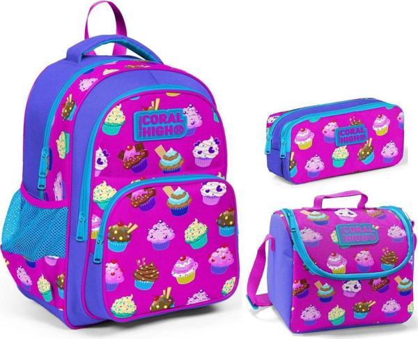 Coral High Kids Kız Çocuk İlkokul Çanta Seti - Cupcake - Image 1