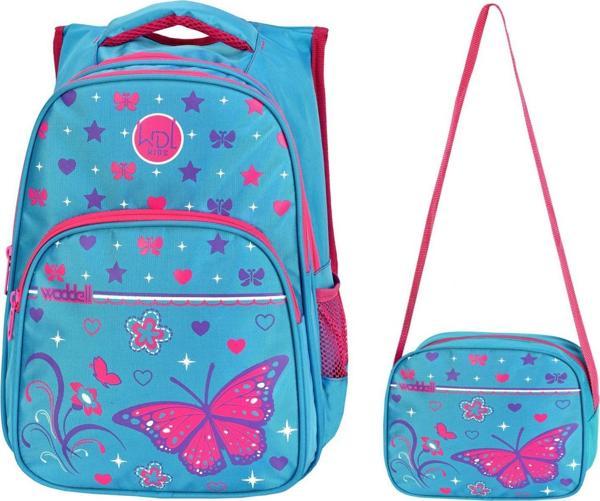 Waddell Çanta Mavi/Pembe Kelebek İlkokul Çantası - Waddell Bag Kız Okul Sırt Çantası - Image 1