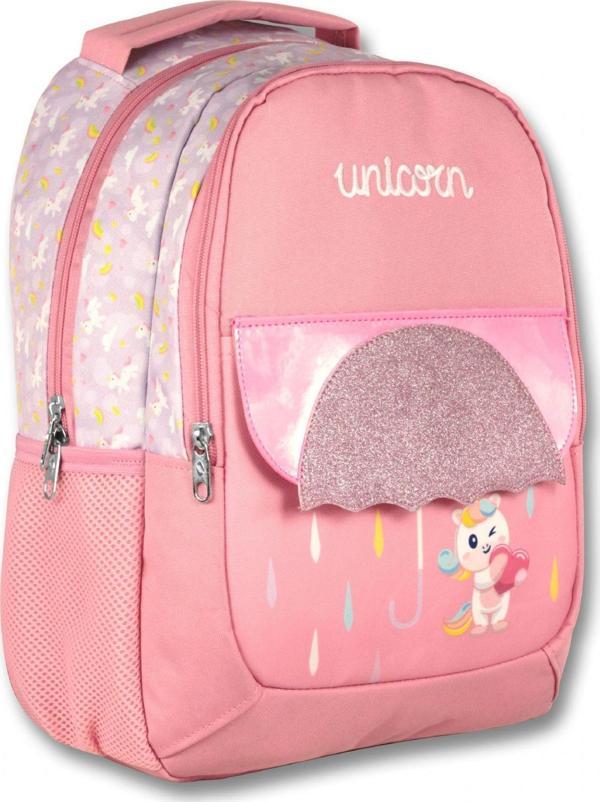 Ümit Çanta Cennec Simli Unicorn İlkokul Sırt Çantası - Kız Çocuk - Pembe - Image 1