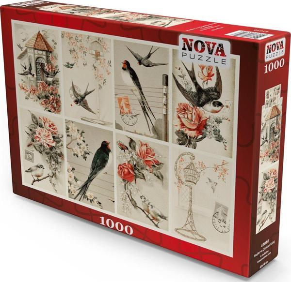 Nova 1000 Parça Kuşlar ve Çiçekler Kolaj Puzzle - Jodielee - Image 1