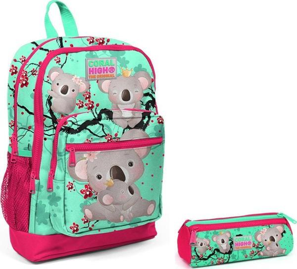 Coral High İlkokul Sırt Çantası ve Kalemlik Seti - Koala Baskılı - Image 1