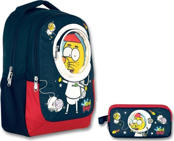 Kral Şakir 3 Boyutlu Astronot İlkokul Çantası Ve Kalemlik Seti - Image 1