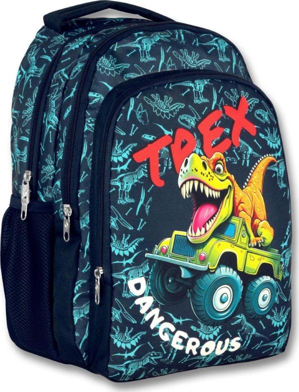 Ümit Çanta Cennec Üç Gözlü Erkek Çocuk Trex Okul Çantası - Lacivert - Image 1