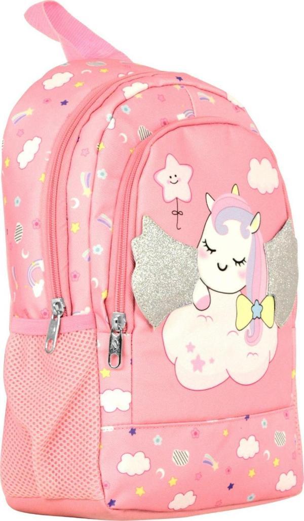 Ümit Çanta Cennec Simli Kanatlar Unicorn Kız Çocuk Pembe Anaokulu Çantası - Image 1