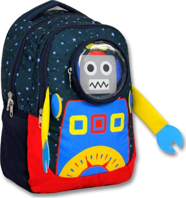 Cennec Lacivert Robot İlkokul Sırt Çantası - Erkek Çocuk - Image 1