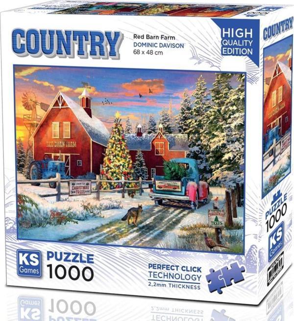 Ks Games 1000 Parça Red Barn Farm Puzzle - Dominic Davison - Image 1