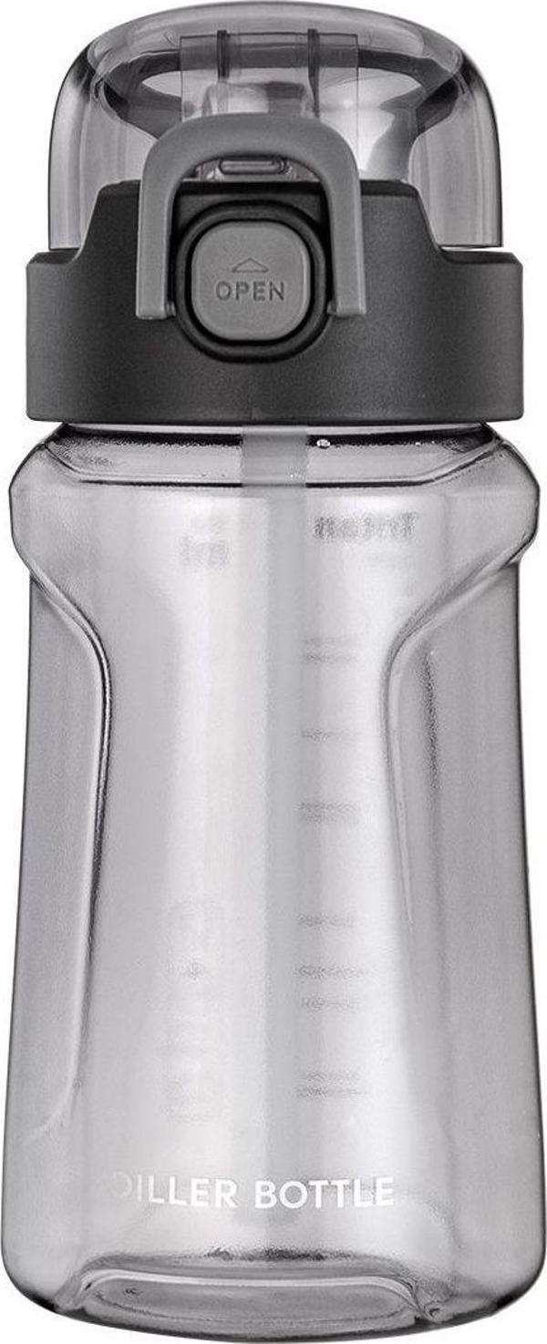 Diller 550 ml Siyah Pipetli Spor Okul ve Günlük Matara Kilitli Kapak Tritan Malzeme - Image 1