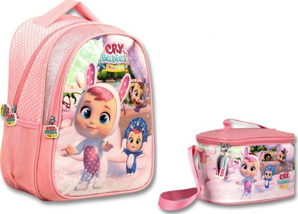 Cry Babies Tavşan Kulaklar İlkokul Sırt Çantası ve Beslenme Çantası Seti - Açık Pembe - Kız Çocuk - Image 1