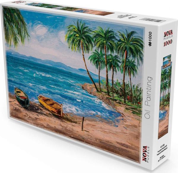 Nova Puzzle 1000 Parça Tropikal Ada Sahili Puzzle - Image 1