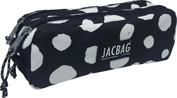 Jacbag Benekli Siyah/Beyaz İki Gözlü Okul Kalem Çantası - Kız Çocuk - Image 1