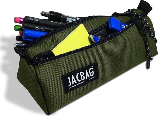 Jacbag Dual Prime İki Bölmeli Üçgen Haki Yeşil Erkek Kalem Çantası - Image 1