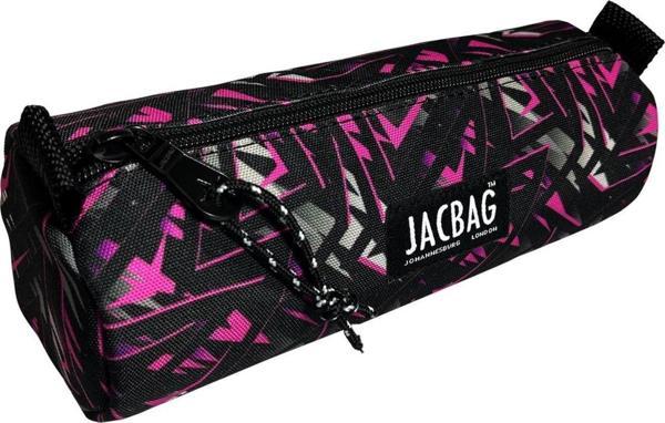 Jacbag Pembe Geometrik Kız Çocuk Tek Gözlü Silindir Kalemlik - Kalem Kutusu - Image 1