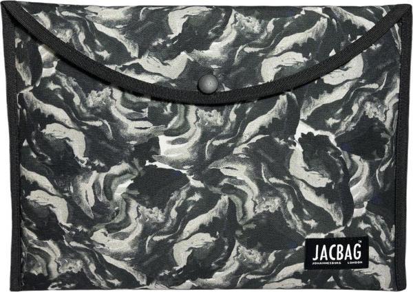 Jacbag Gri Kamuflaj Erkek A4 Çıtçıtlı Dosya Defter Tablet ve Evrak Çantası - Image 1
