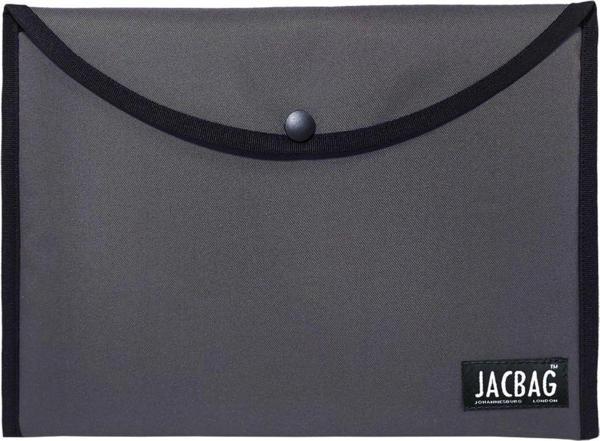 Jacbag Gri Erkek A4 Çıtçıtlı Dosya Defter Tablet ve Evrak Çantası - Image 1