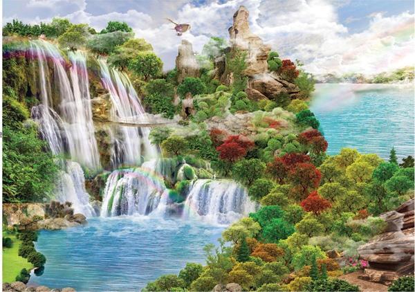Olimpia 1000 Parça Şelale ve Güzel Manzara Puzzle - Image 1