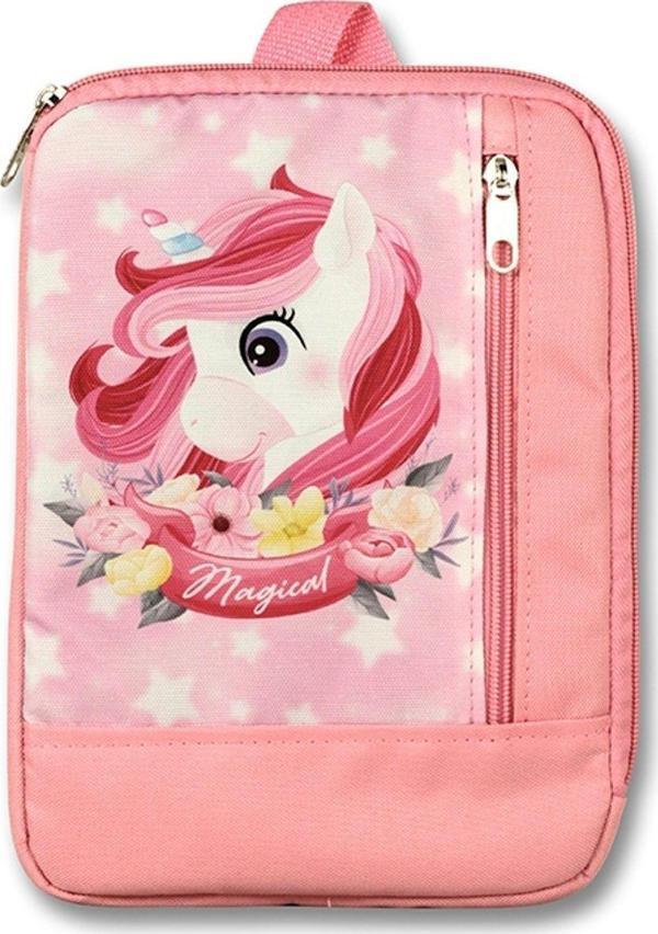 Cennec Dikey Lacivert Unicorn Kız Çocuk Pembe Tablet Çantası - (10,9 İnç ve Altı Tabletler İçin Uyumlu) - Image 1