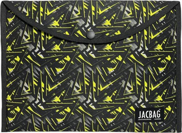 Jacbag Sarı Geometrik Erkek A4 Çıtçıtlı Dosya Defter Tablet ve Evrak Çantası - Image 1