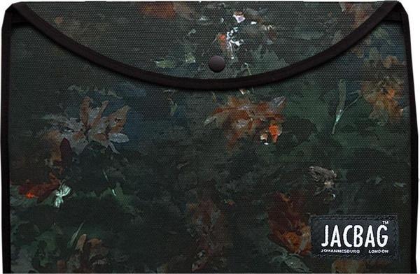Jacbag Yeşil Yapraklı Unisex A4 Çıtçıtlı Dosya Defter Tablet ve Evrak Çantası - Image 1