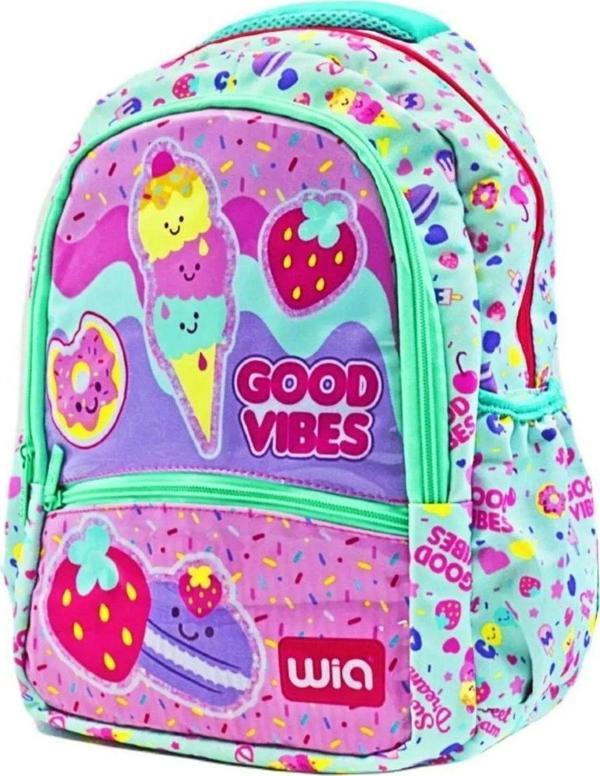 Wia Pembe Dondurma Desenli Kız Çocuk Okul Çanta Seti (3 Parça) - Image 1