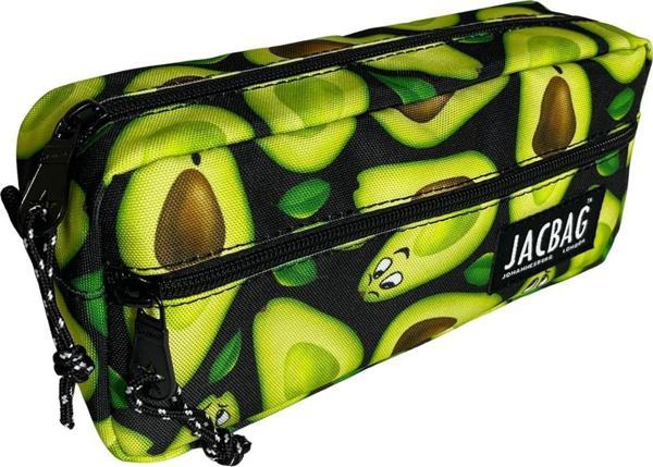 Jacbag Çift Fermuarlı Yeşil Avokado Kız Çocuk Kalem Kutusu - Image 1